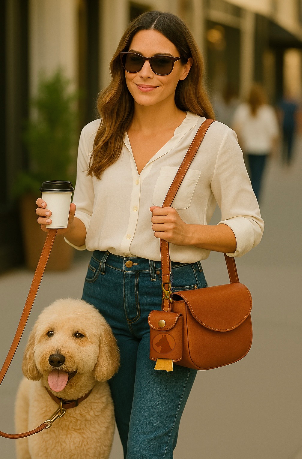 Full Grain Leather Dog Bag Dispenser