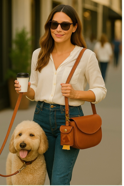 Full Grain Leather Dog Bag Dispenser