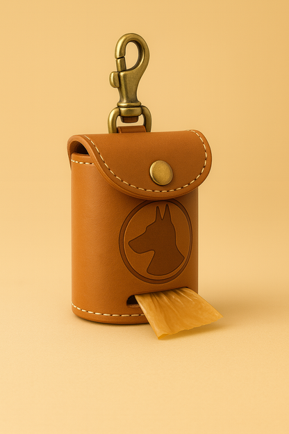 Full Grain Leather Dog Bag Dispenser